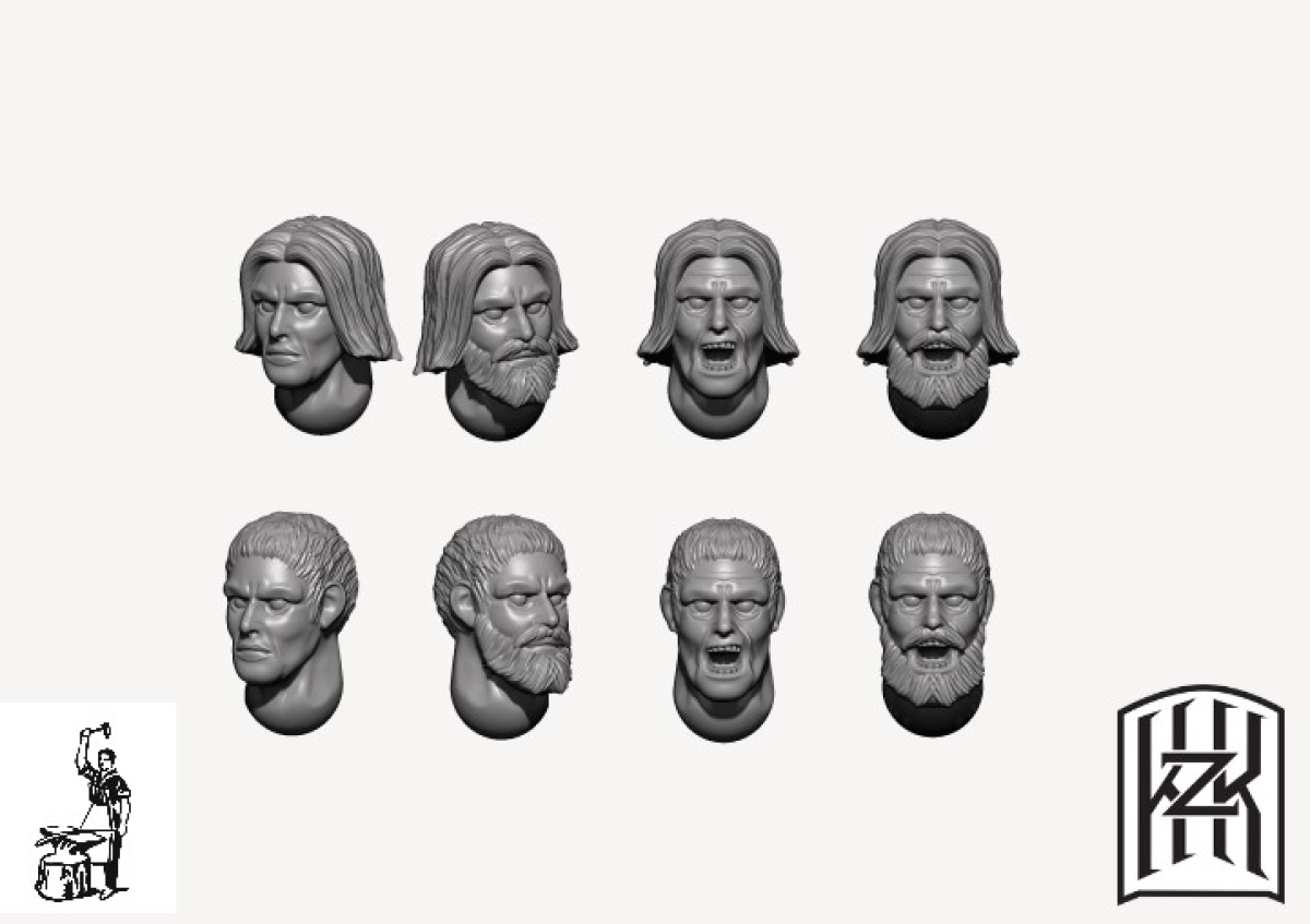 Menschen Köpfe Set 8x